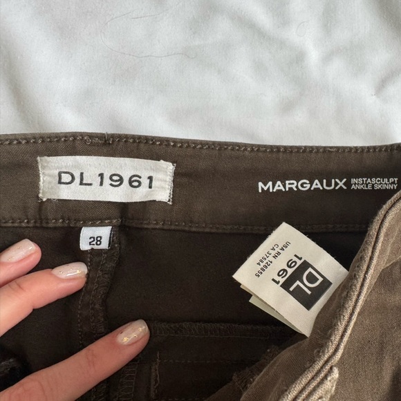 DL1961 Margaux Instasculpt Ankle Skinny Jeans Size 28 McKinney Olive Brown - Picture 7 of 16